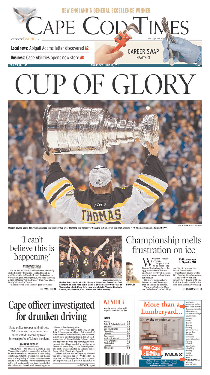 Stanley Cup newspaper fronts
