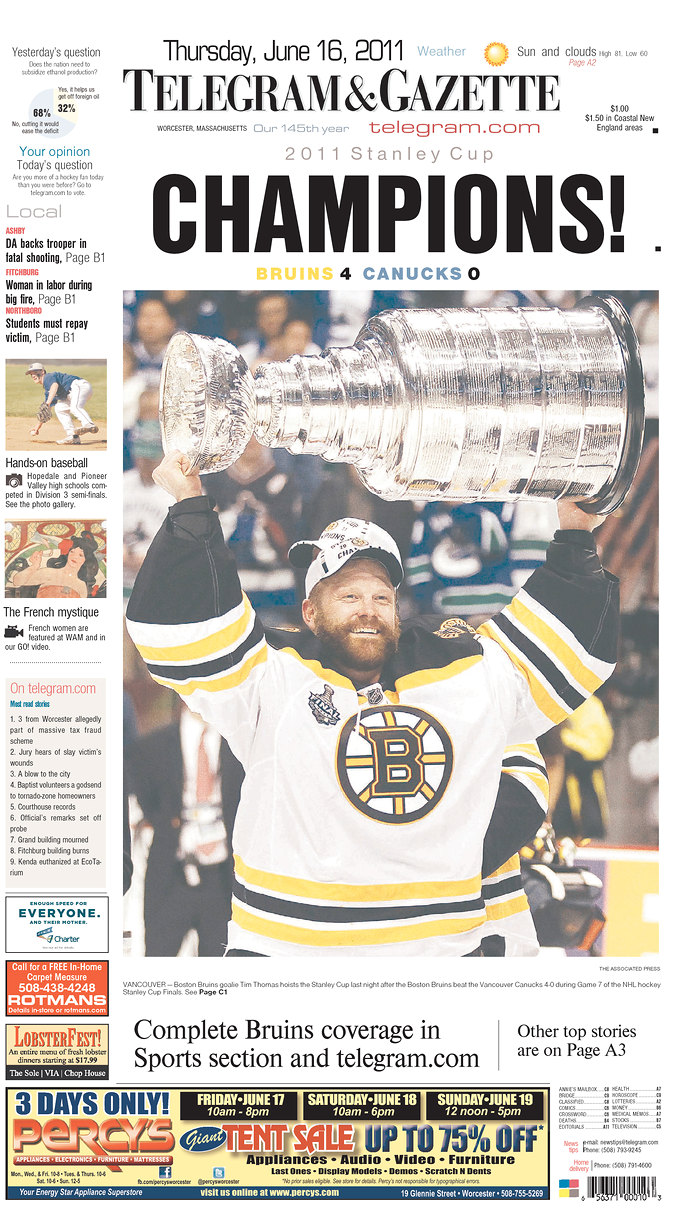 Stanley Cup newspaper fronts